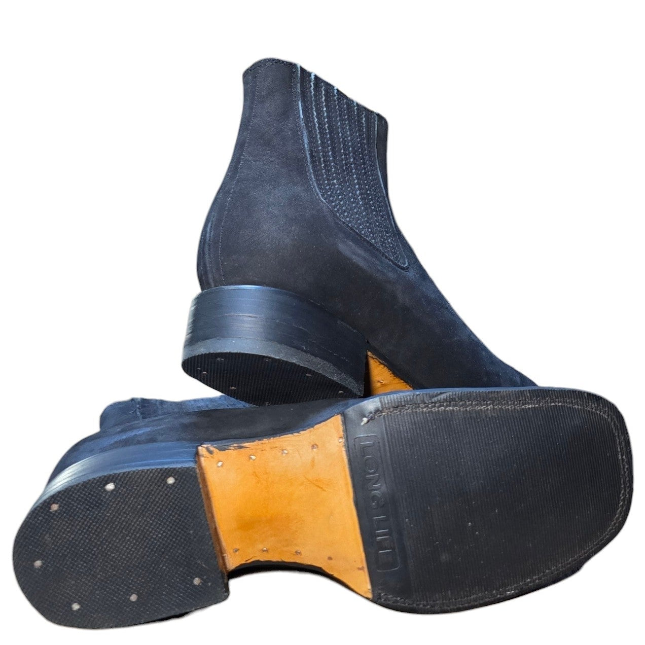 Unisex Western Ankle Boot (0029) - 7.5" Black Suede Square Toe