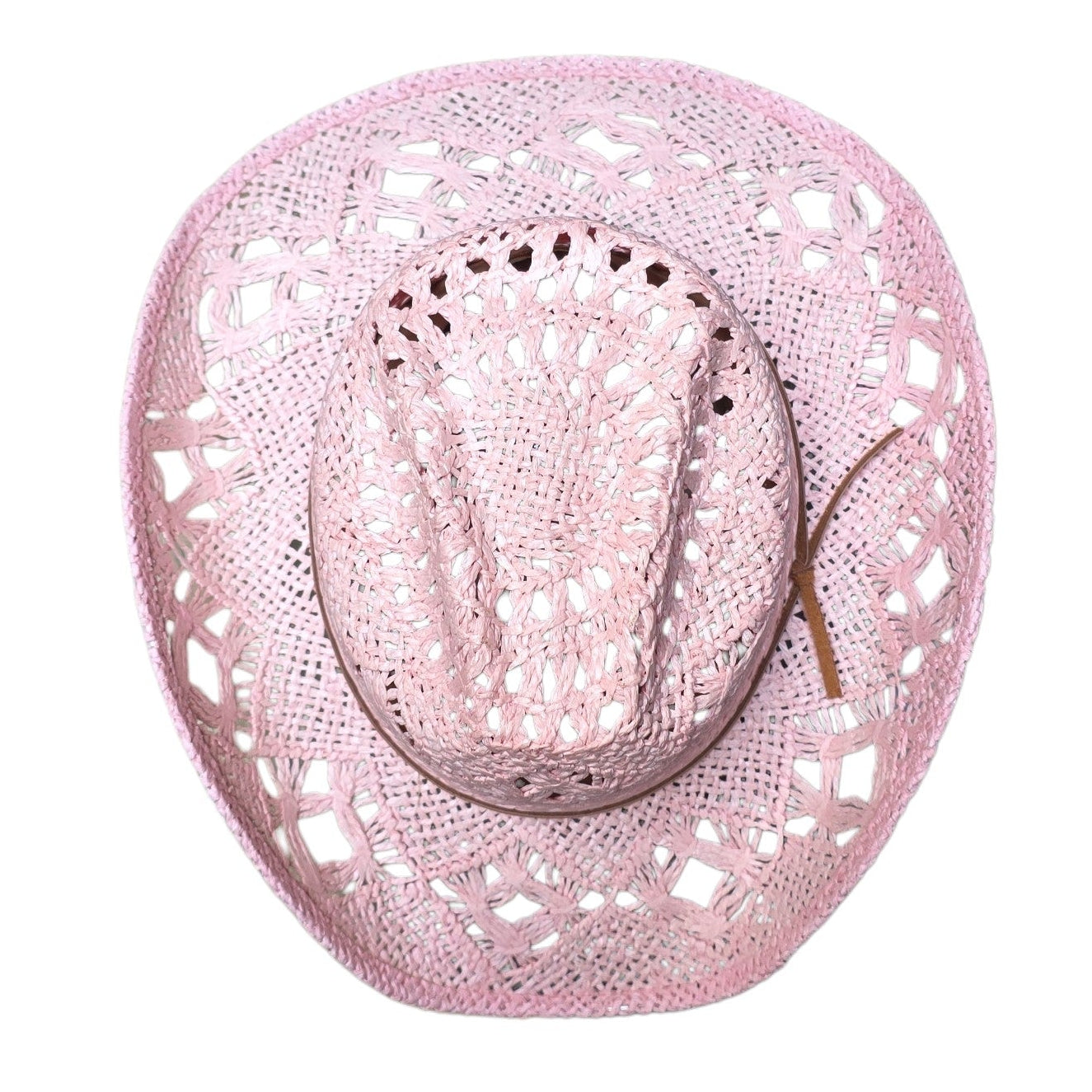 Pink Straw Cowboy Hat