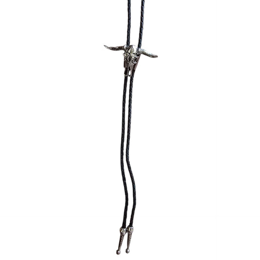 Western Bolo Tie (0073) - Silver Longhorn