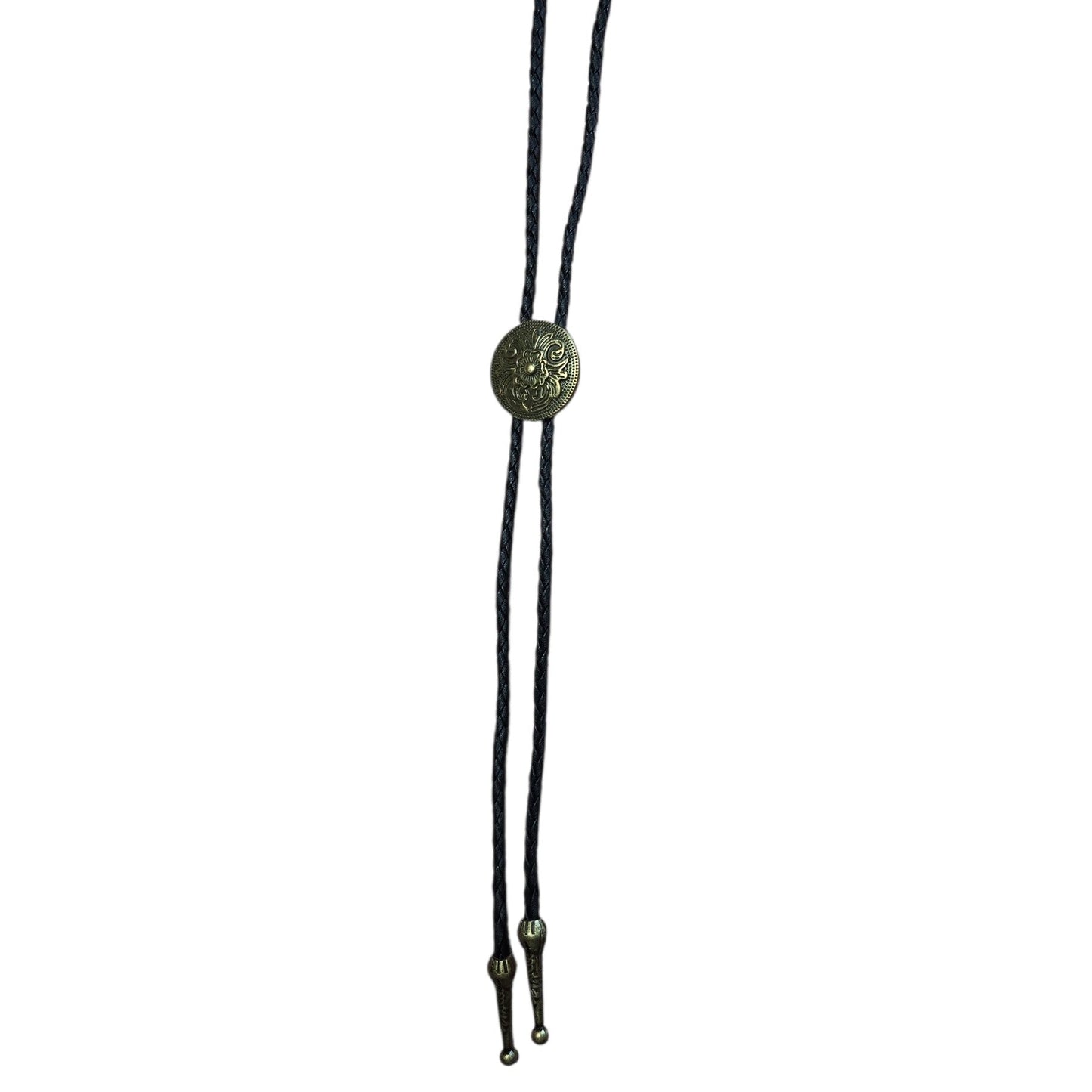Western Bolo Tie (0074) - Bronze Floral