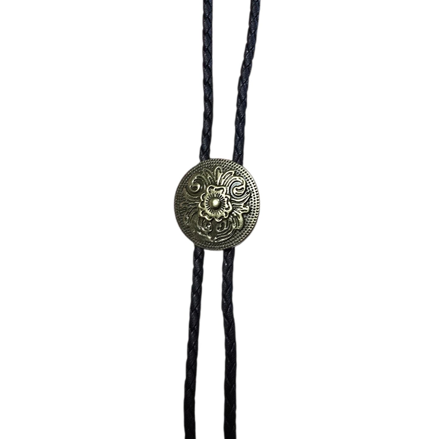 Western Bolo Tie (0074) - Bronze Floral