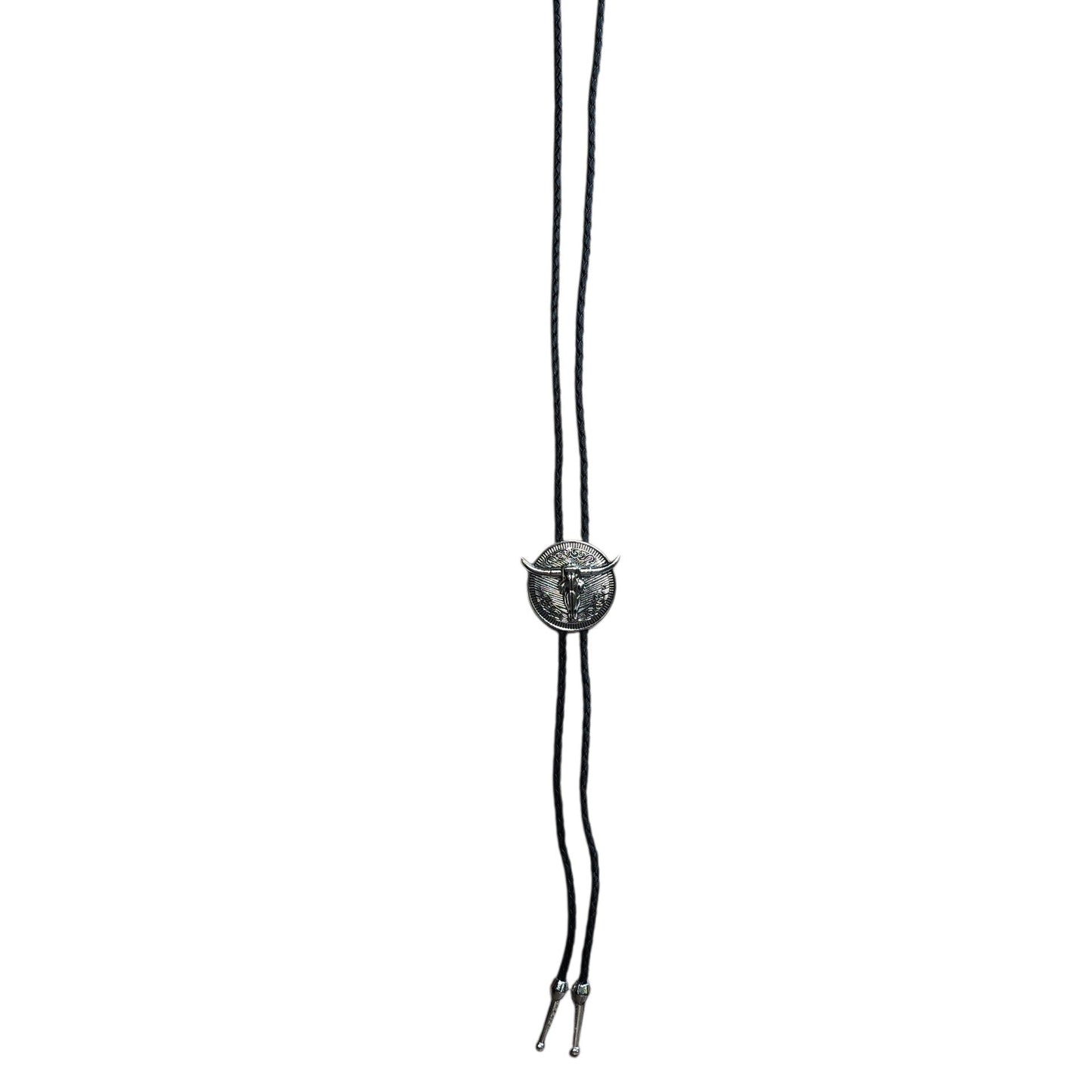 Western Bolo Tie (0075) - Silver Longhorn