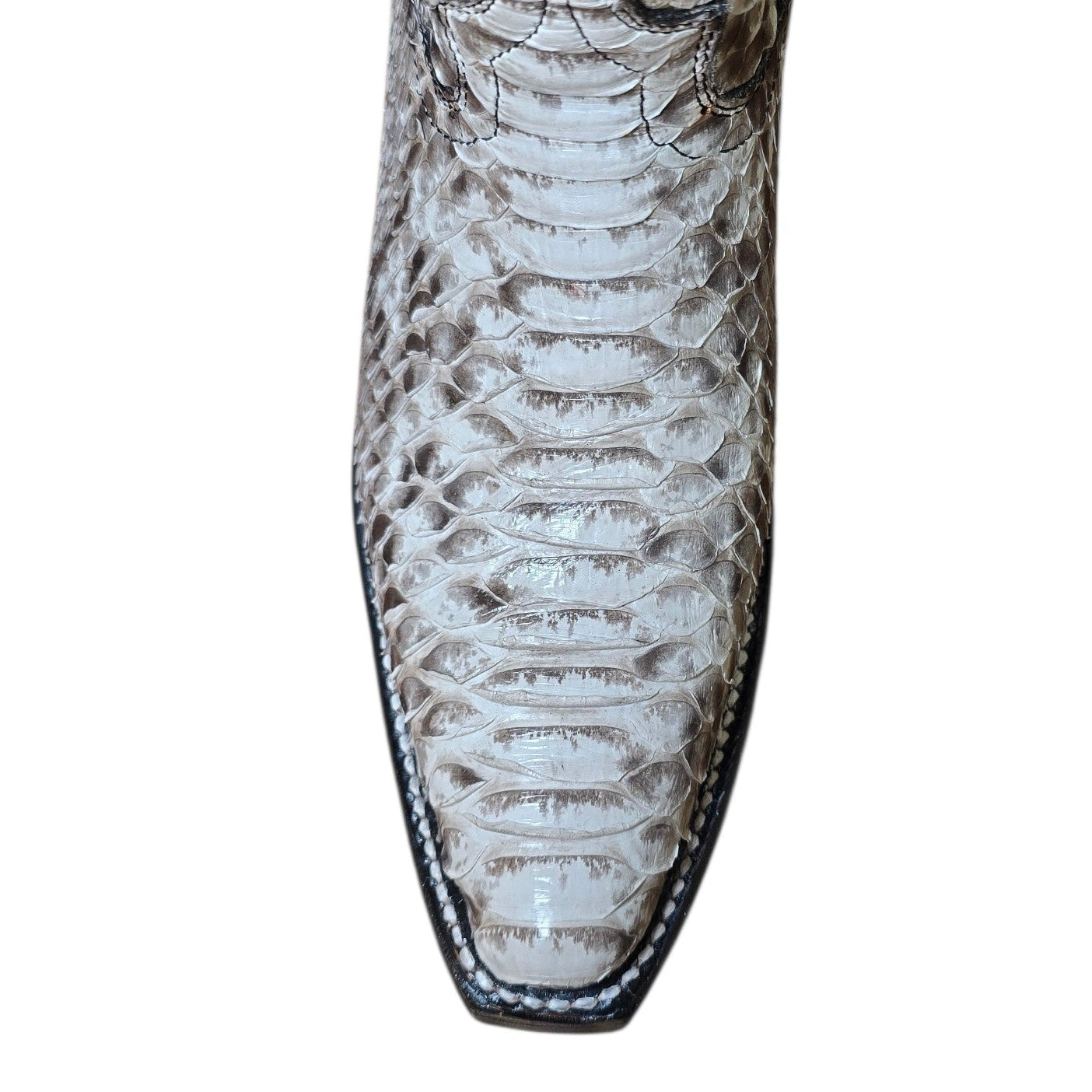 Cowboy Boots (0169) - 13.5" Full Genuine Phyton Snake Skin Boots w/ Snip Toe