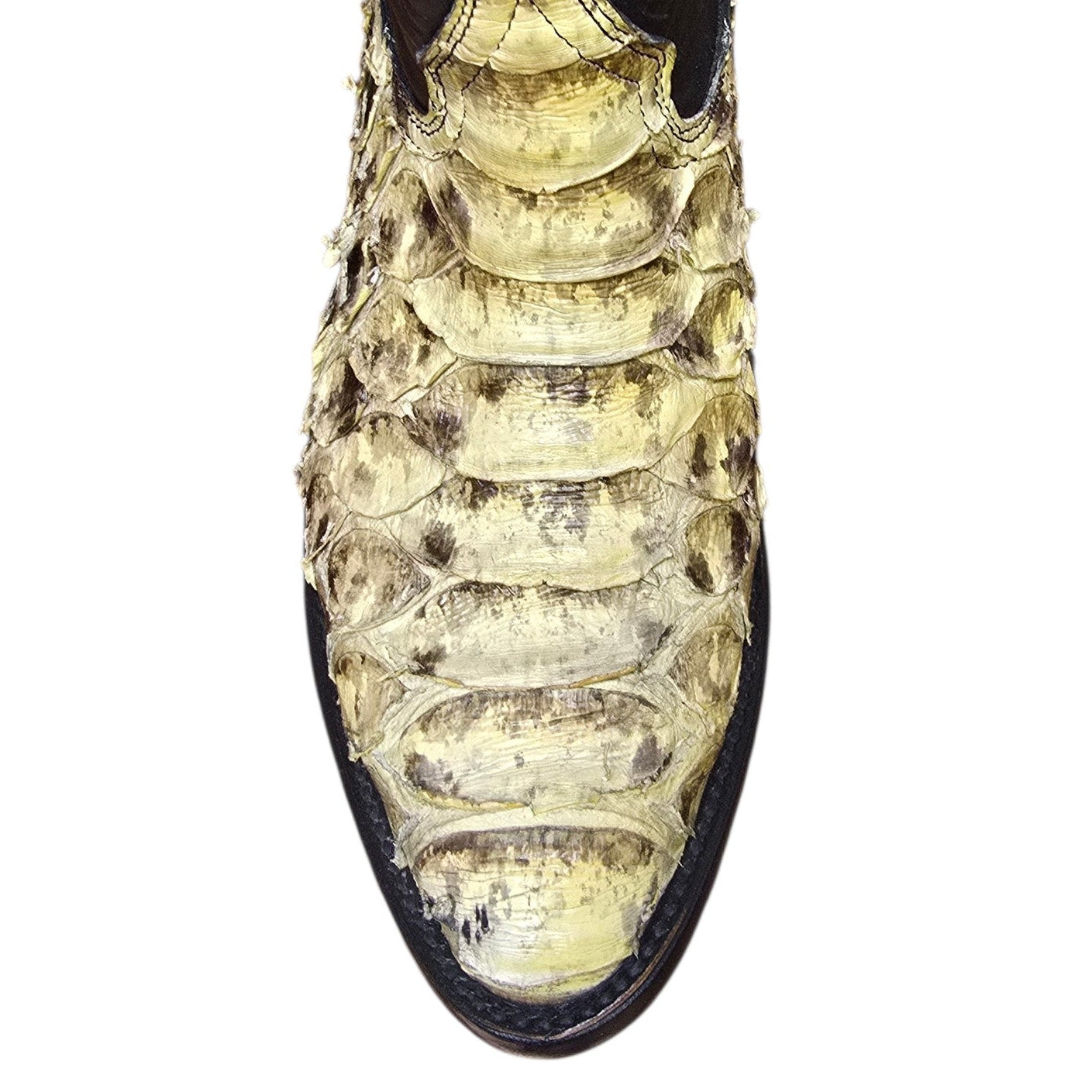 Exotic Leather Cowboy Boots (0175) - 14" Genuine Giant Python Snake Skin w/ Western Stitching & Round Toe