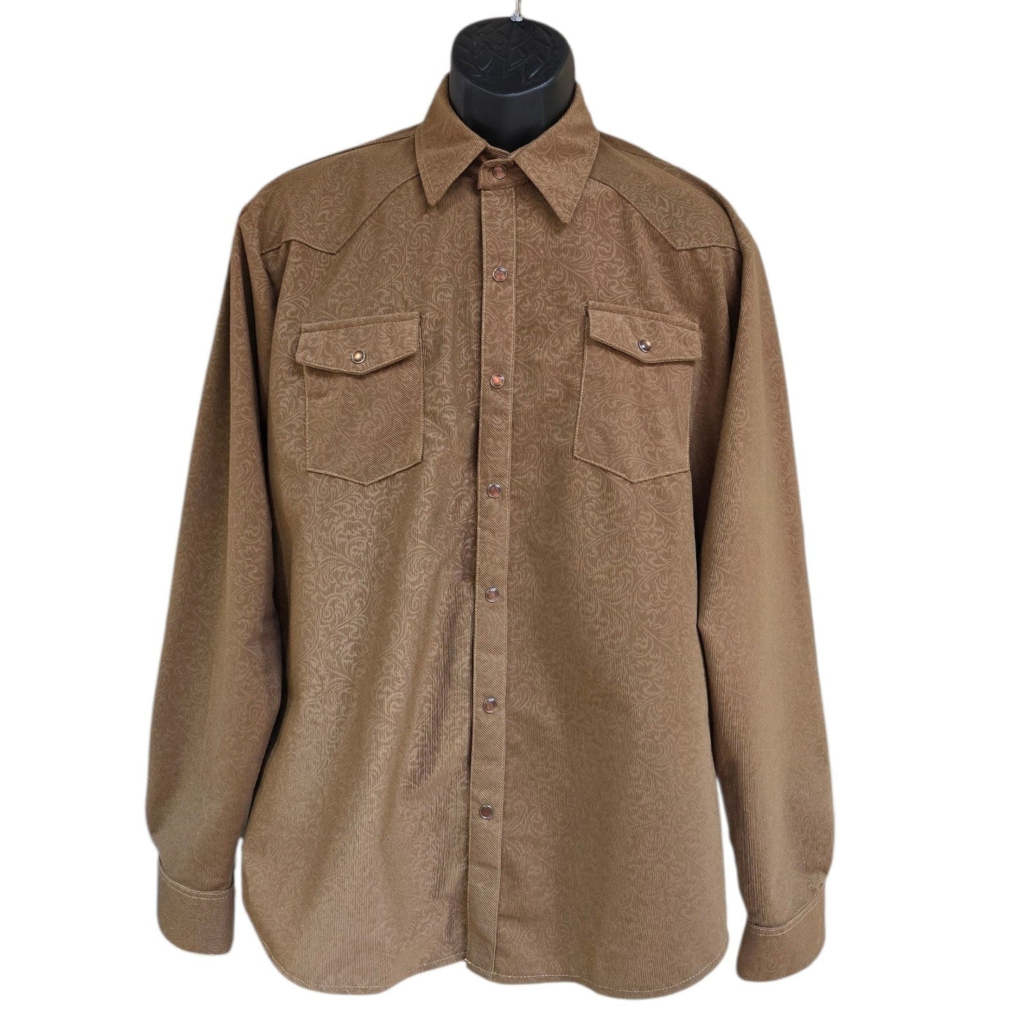 Western Shirt (0032) - Brown Paisley Print