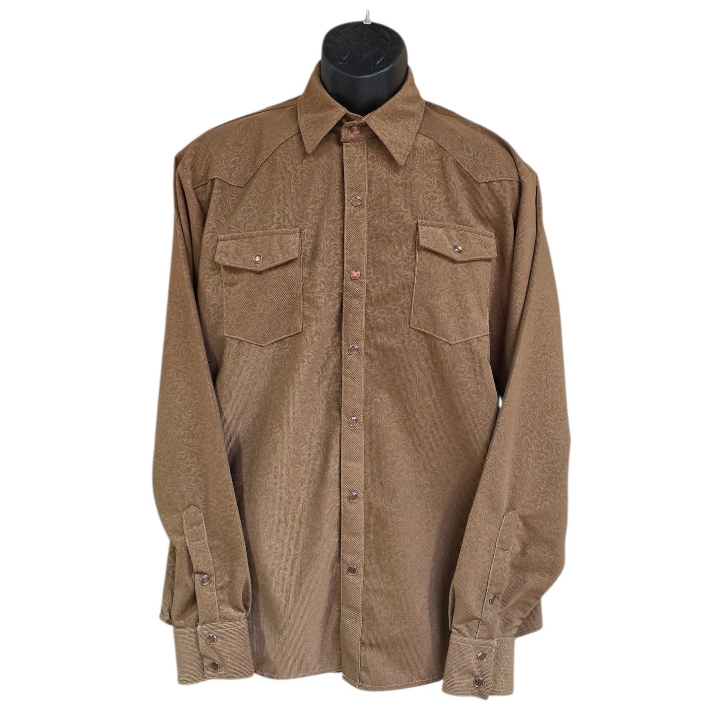 Western Shirt (0032) - Brown Paisley Print