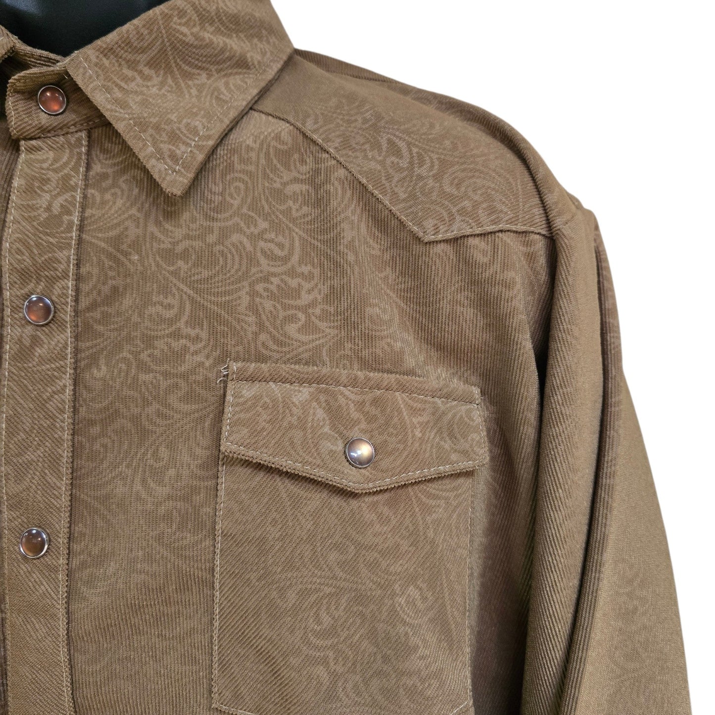 Western Shirt (0032) - Brown Paisley Print