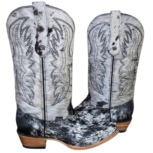 Cowboy Boots (0195) - 15" Genuine Cowhide Leather w/ Western Stitching & Snip Toe