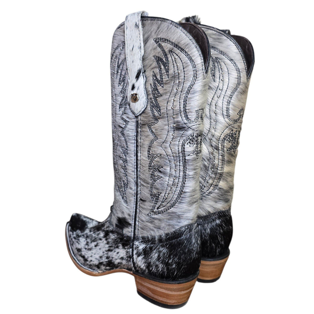 Cowboy Boots (0195) - 15" Genuine Cowhide Leather w/ Western Stitching & Snip Toe