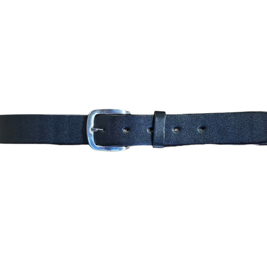 Genuine Leather Belt (0034) - Black Leather Plain