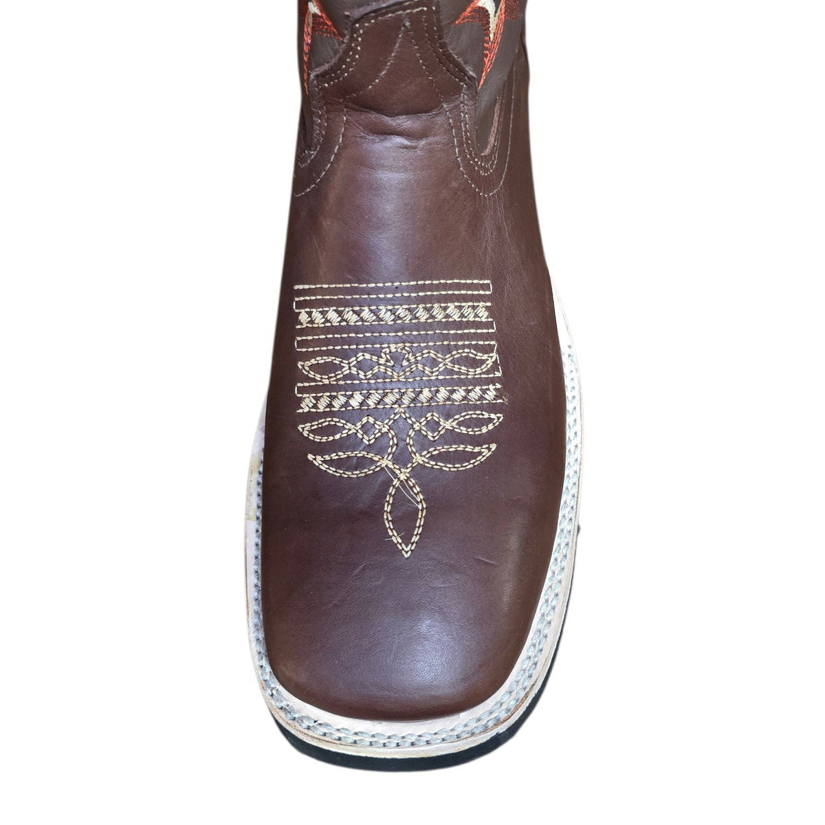 Cowboy Boots (0206) - 12.5" Burgundy Brown Leather w/ Square Toe