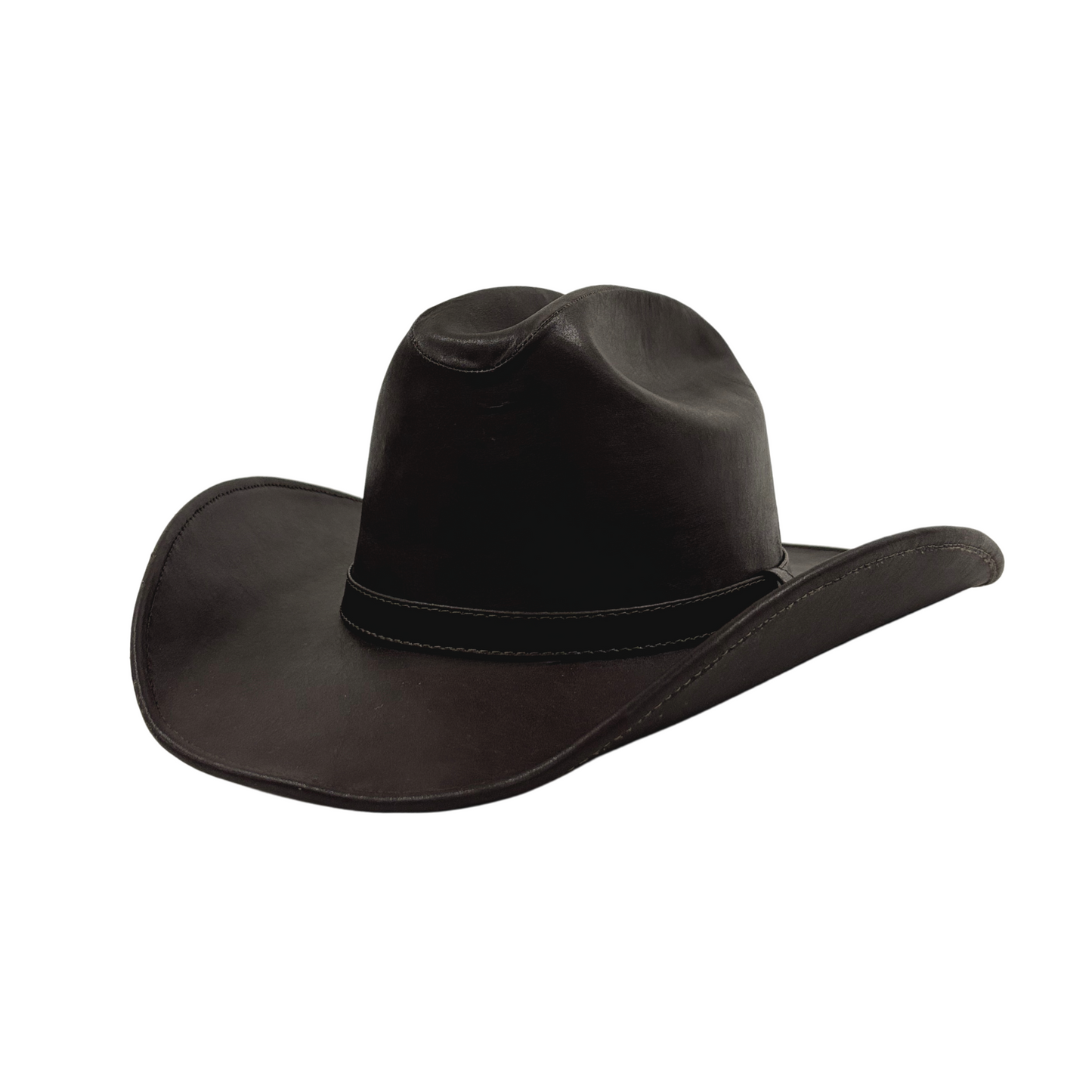 Outlaw Dark Brown Faux-Leather Hat