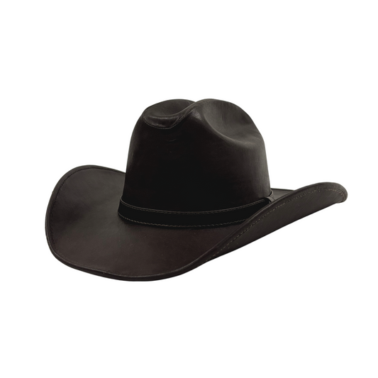Outlaw Dark Brown Faux-Leather Hat