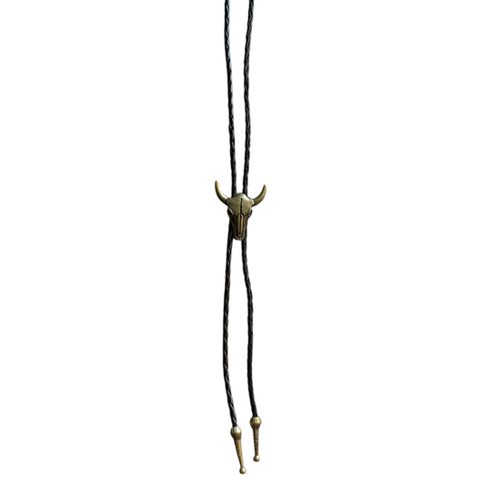 Western Bolo Tie (0011) - Bronze Bull Head