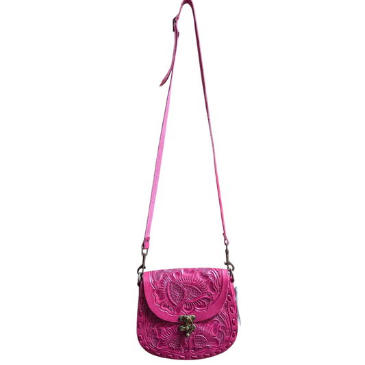 Handmade Leather Bag (0012) - Pink