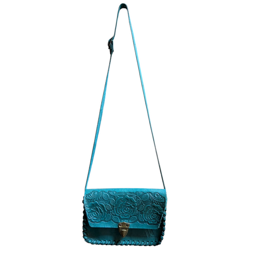 Handmade Leather Bag (0011) - Teal
