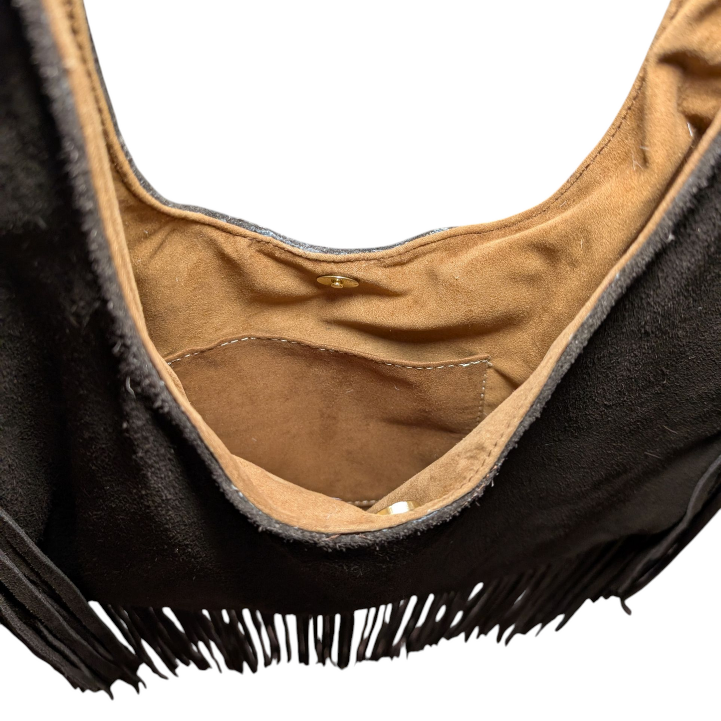 Western Fringe Leather Handbag (0003) - Dark Brown