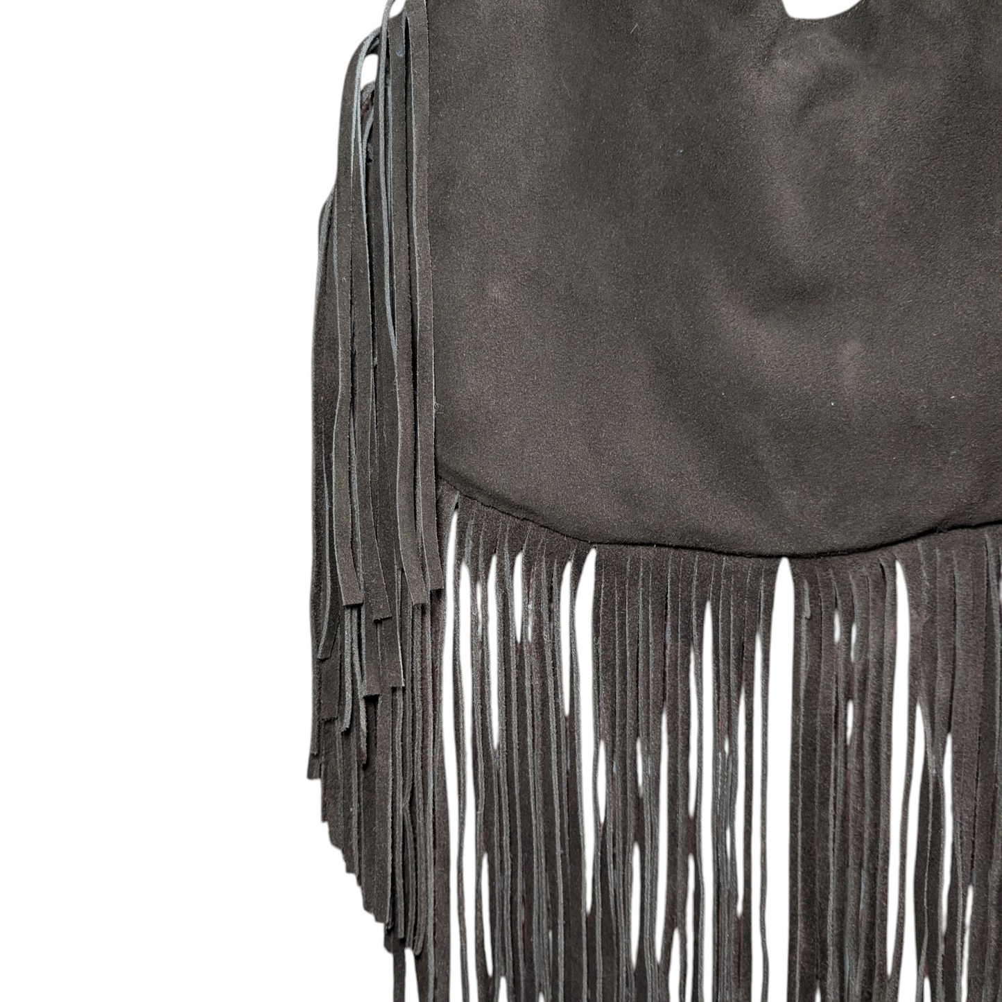 Western Fringe Leather Handbag (0003) - Dark Brown