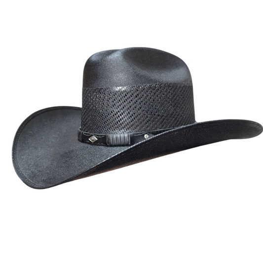 "8-seconds" Black Straw Hat - Vented