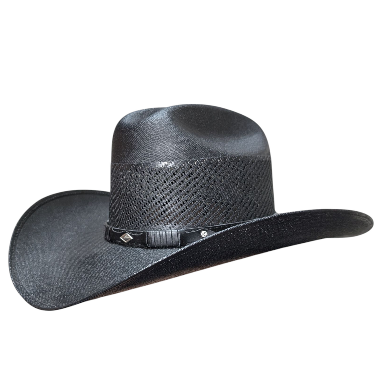 "8-seconds" Black Straw Hat - Vented