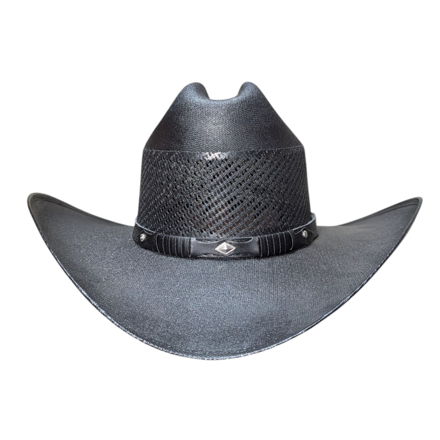"8-seconds" Black Straw Hat - Vented