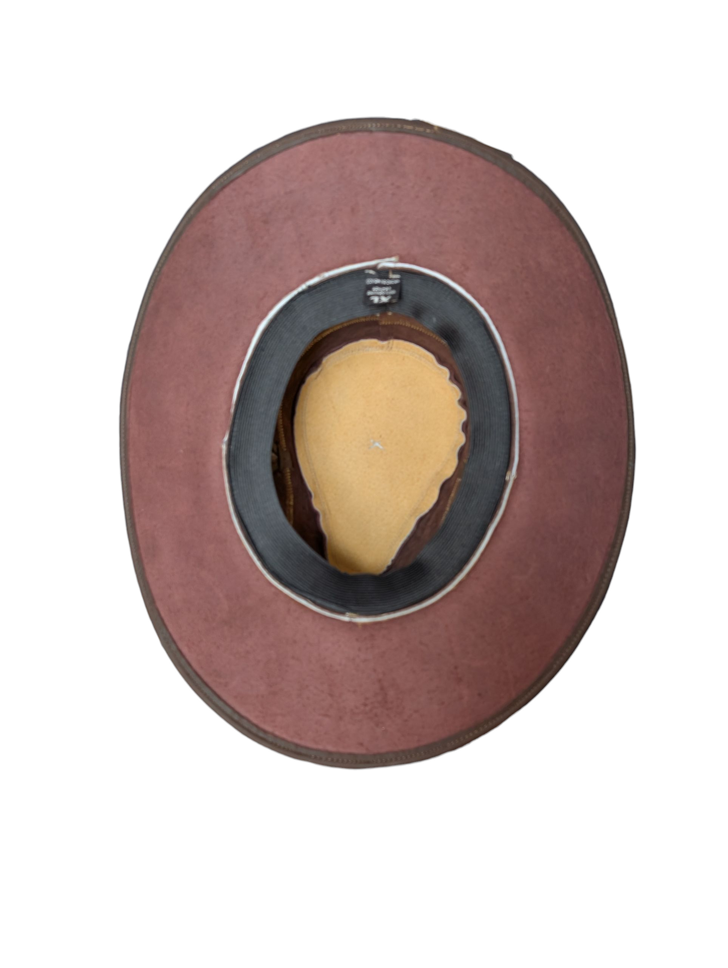 Leather Cowboy Hat w/ Genuine Cowhide - Brown Leather/Light Brown Cowhide