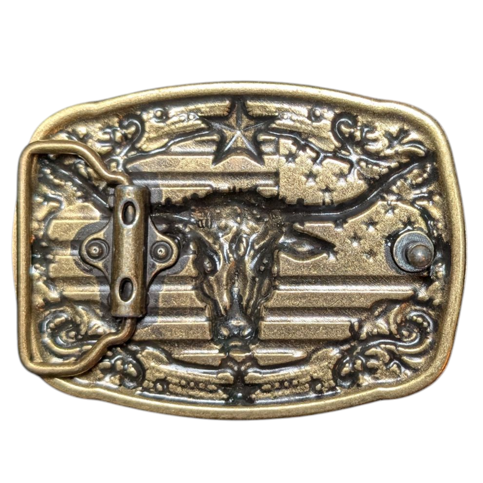 Western Buckle (0029) - Gold Longhorn