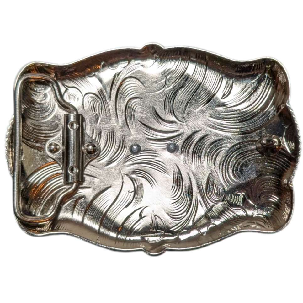 Western Buckle (0032) - Gold & Black Wrangler Cowboy