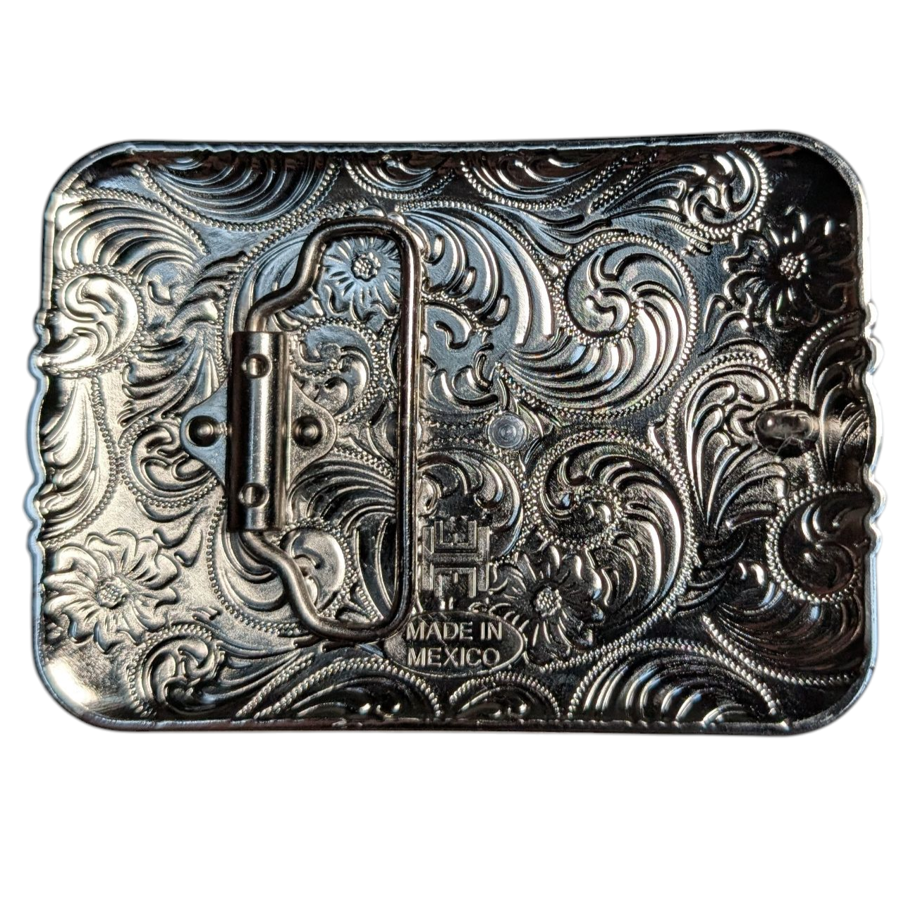 Western Buckle (0041) - Silver, Gold & Black Longhorn
