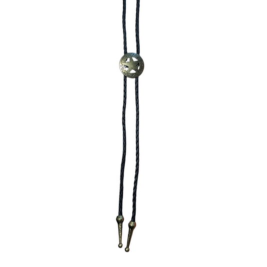 Western Bolo Tie (0016) - Bronze Star Circle