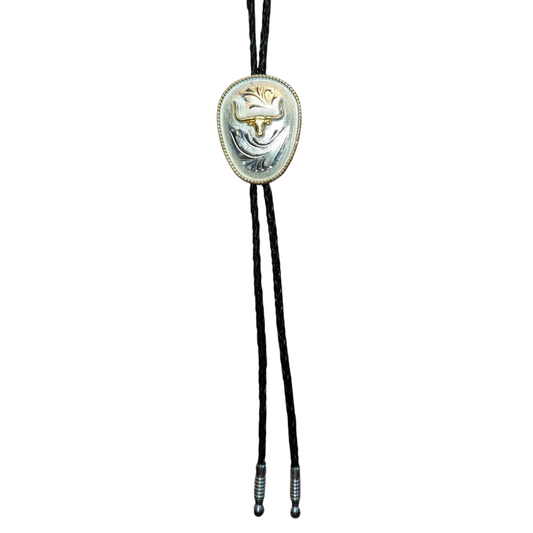 Western Buckle (0022) - Silver & Gold Longhorn