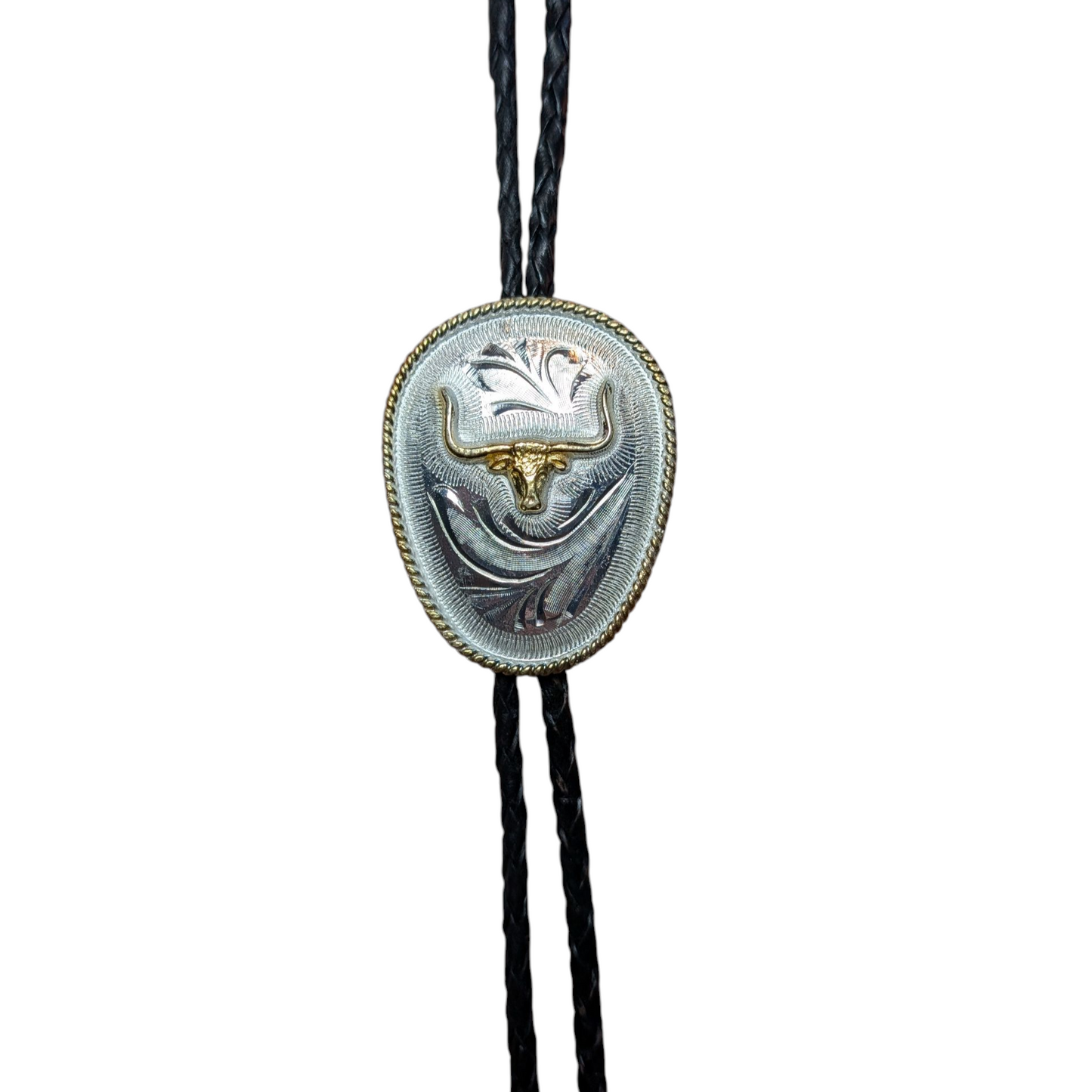 Western Buckle (0022) - Silver & Gold Longhorn