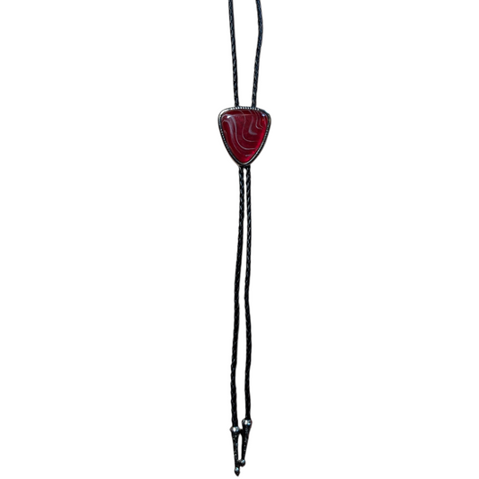 Western Bolo Tie (0039) - Red Smoke