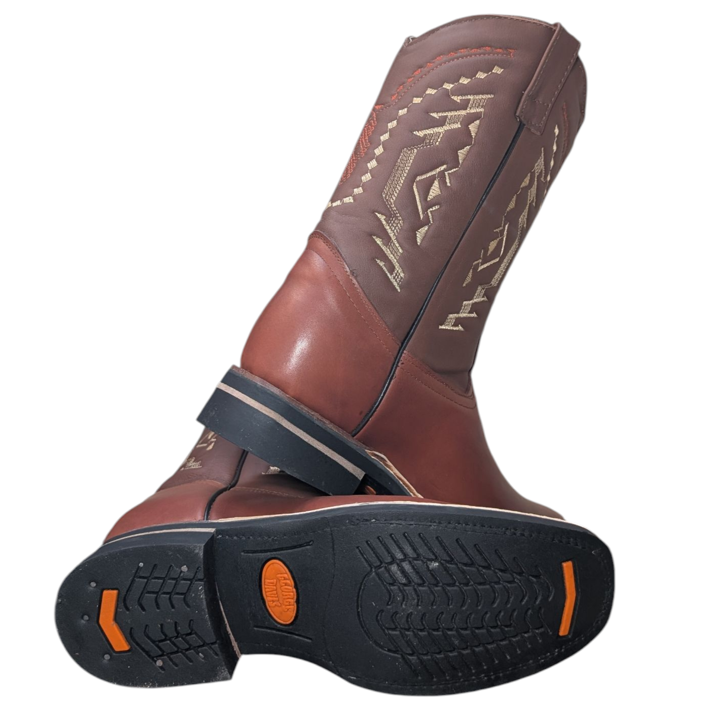 Men's Cowboy Boots (0070) - Mahogany Leather w/ Square Toe