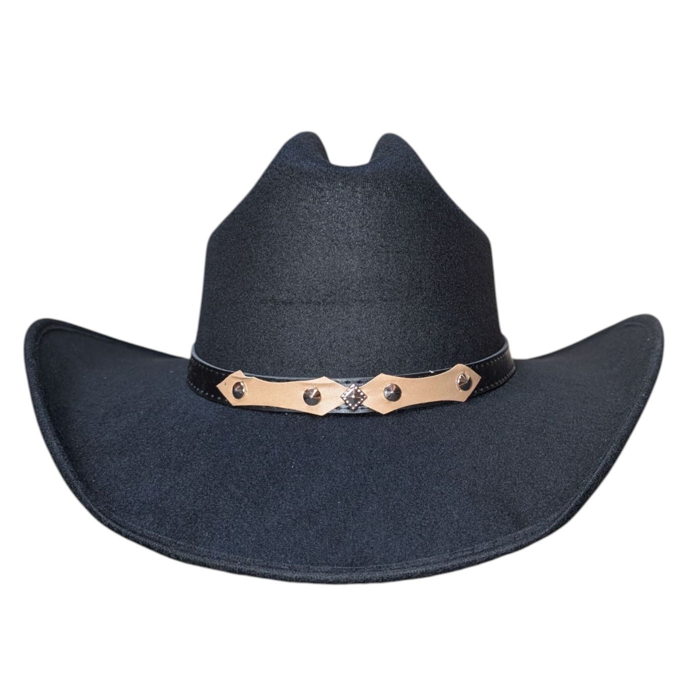 Rodeo Black Felt Cowboy Hat w/ Two-Tone Band
