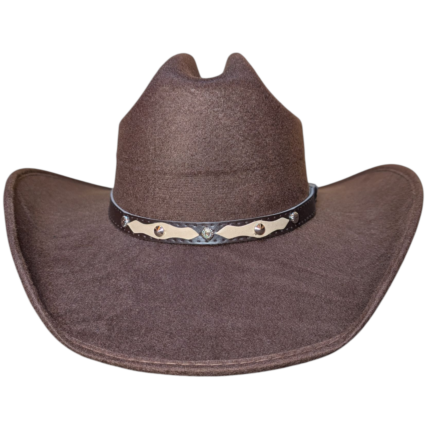 Rodeo Dark Brown Felt Cowboy Hat w/ Two-Tone Band