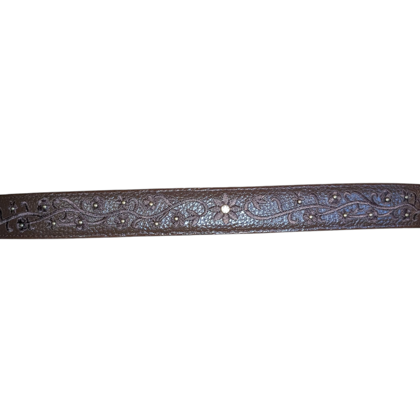 Western Leather Belt (0021) - Dark Brown Engraved Floral w/ Engraved Buckle