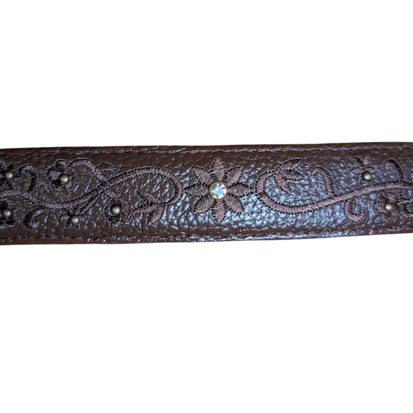 Western Leather Belt (0021) - Dark Brown Engraved Floral w/ Engraved Buckle