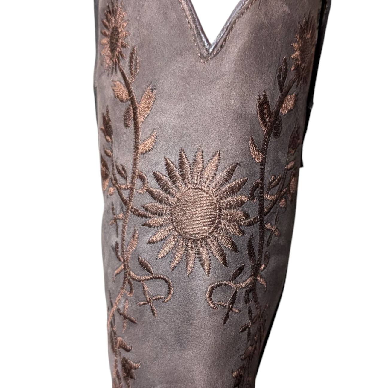 Women's Cowboy Boots (0086) - 14" Wide Calf Rustic Brown Leather w/ Square Toe
