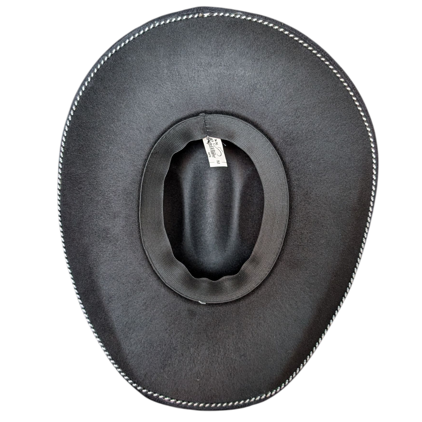 Black Felt Cowboy Hat w/ White & Black Accented Stitching