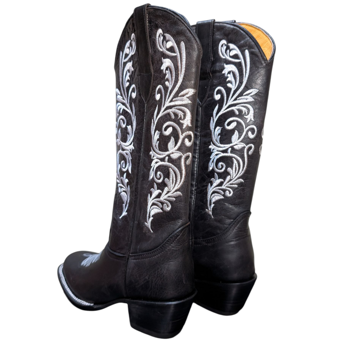Women's Boots (0089) -  15.5" Black Leather Boot w/ Square Toe