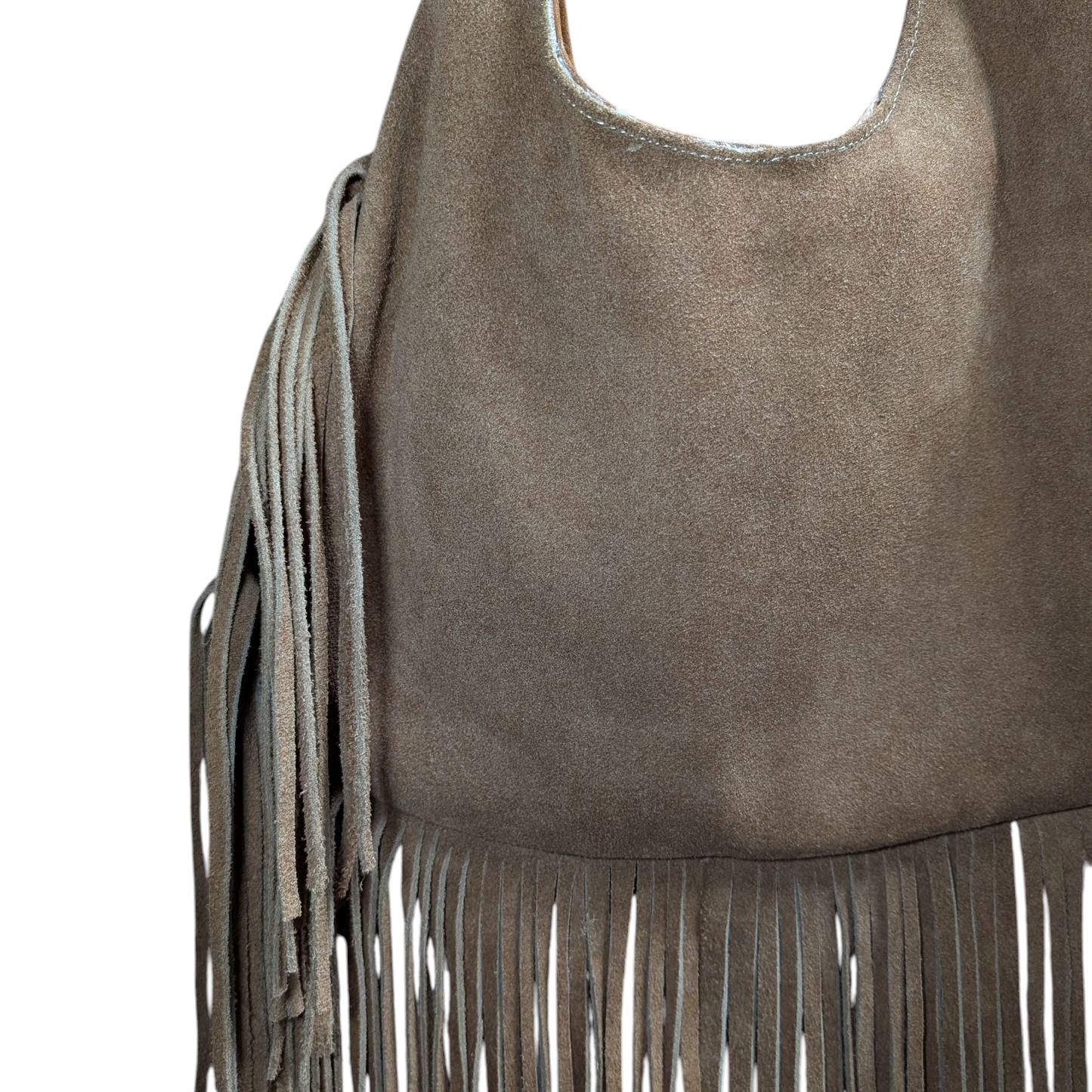 Western Fringe Leather Handbag (0019) - Light Brown