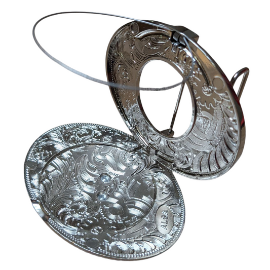Western Buckle (0052) - Silver and Gold Horse Head - Can Holder