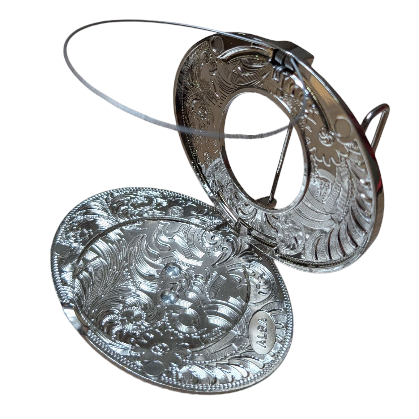 Western Buckle (0053) - Silver and Gold Longhorn - Can Holder