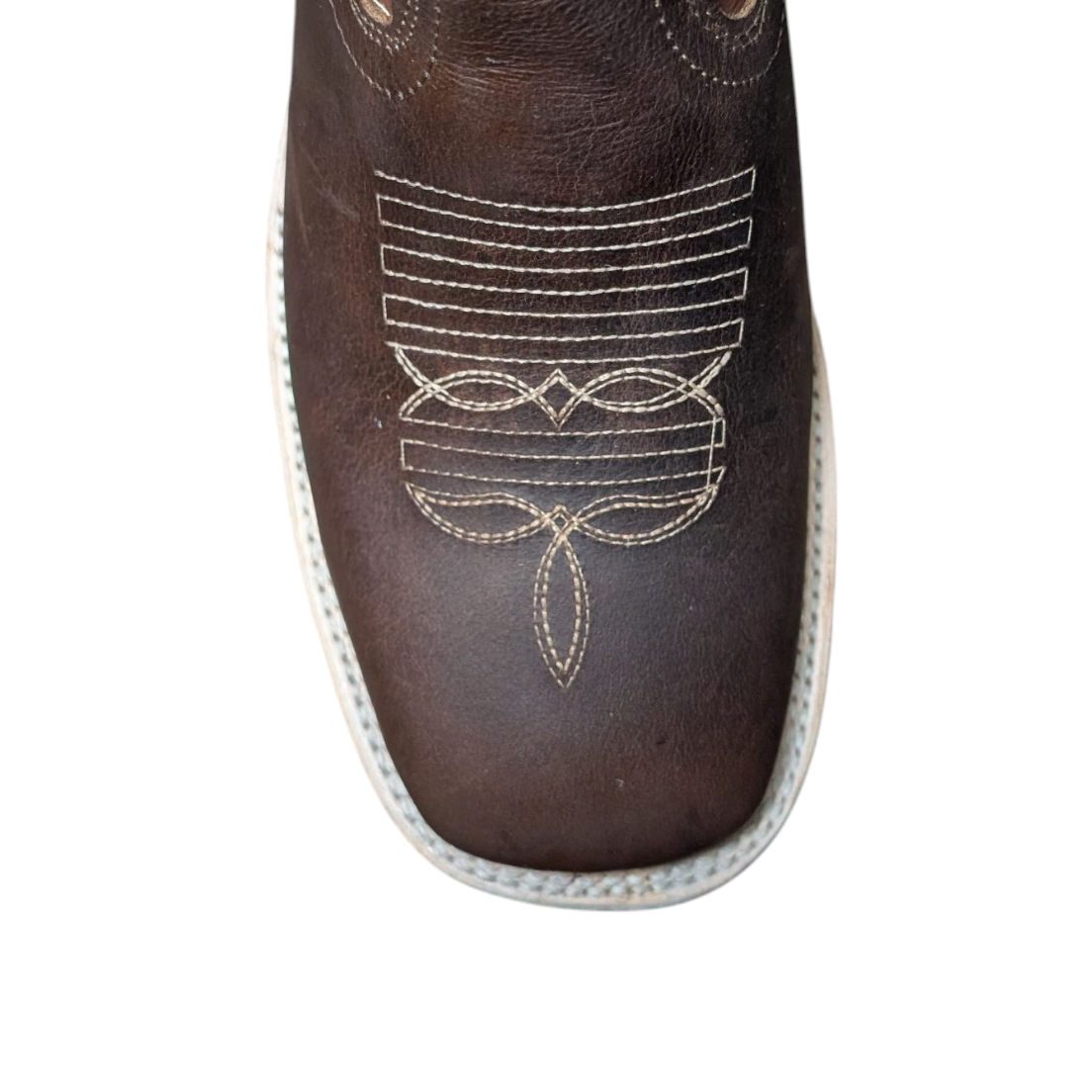 Cowboy Boots (0075) - 11.5" Two-tone Brown Leather w/ Square Toe