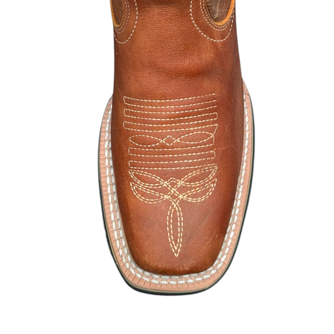 Unisex Cowboy Boots (0082) - 13" Rust Brown Leather w/ Rodeo Toe