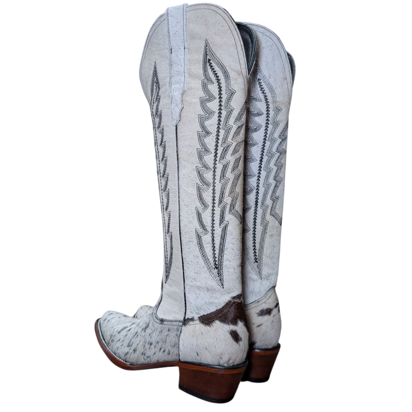 Women's Cowboy Boots (0094) - 21" Knee High Genuine Cowhide w/ Snip Toe