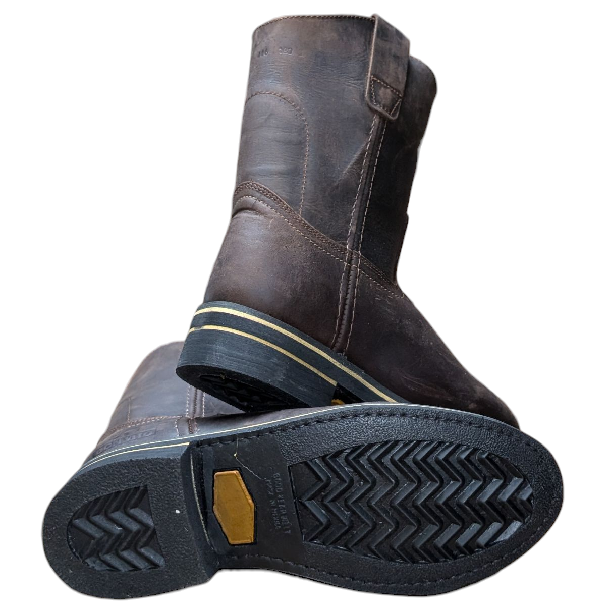 Unisex Boots (0087) - 11" Dark Brown Leather Round Toe Boot