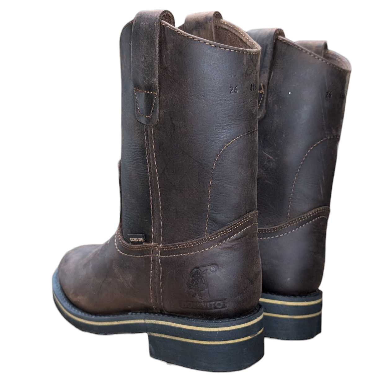 Unisex Boots (0087) - 11" Dark Brown Leather Round Toe Boot