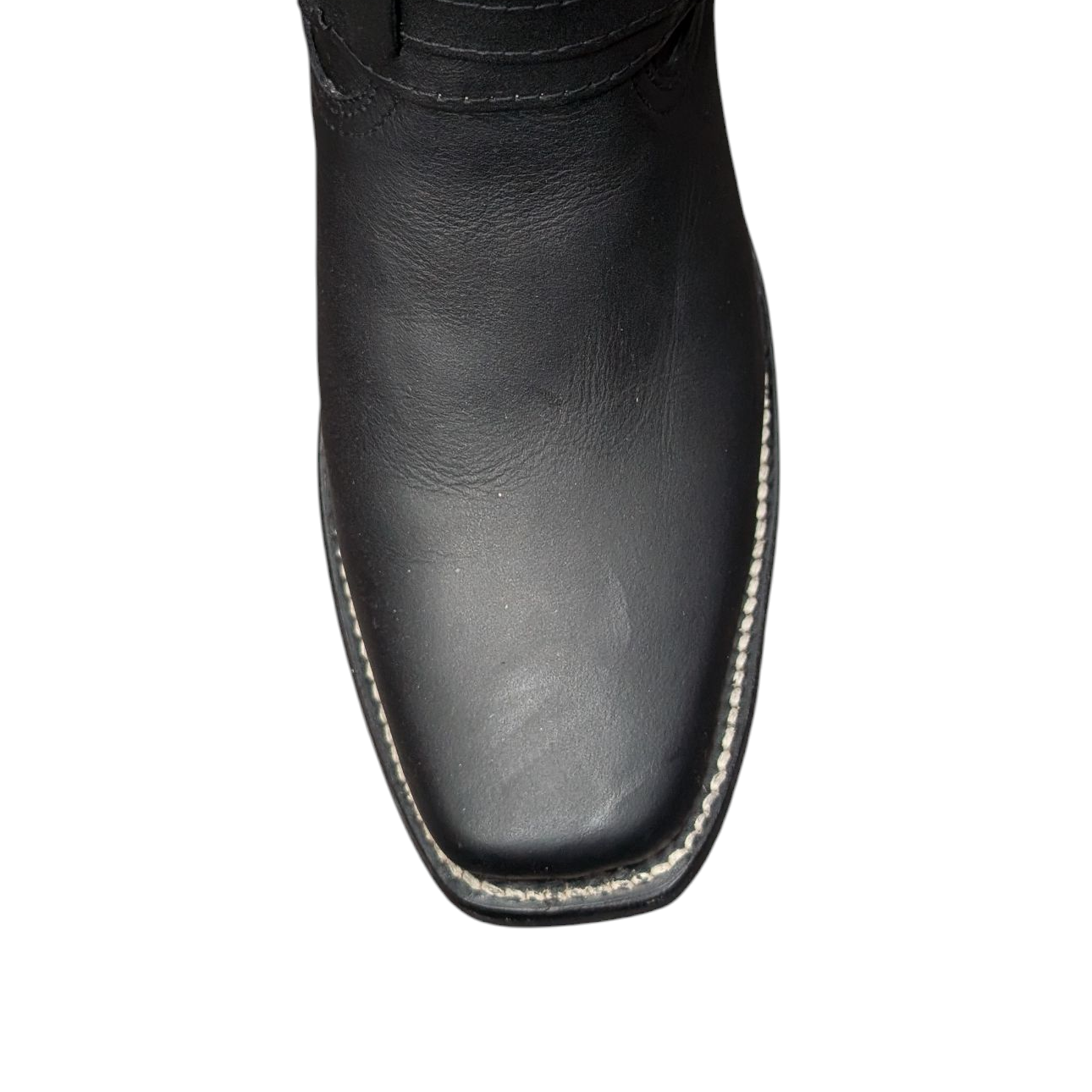 Unisex Boots (0001) - 11" Harness Black Leather Square Toe Boot